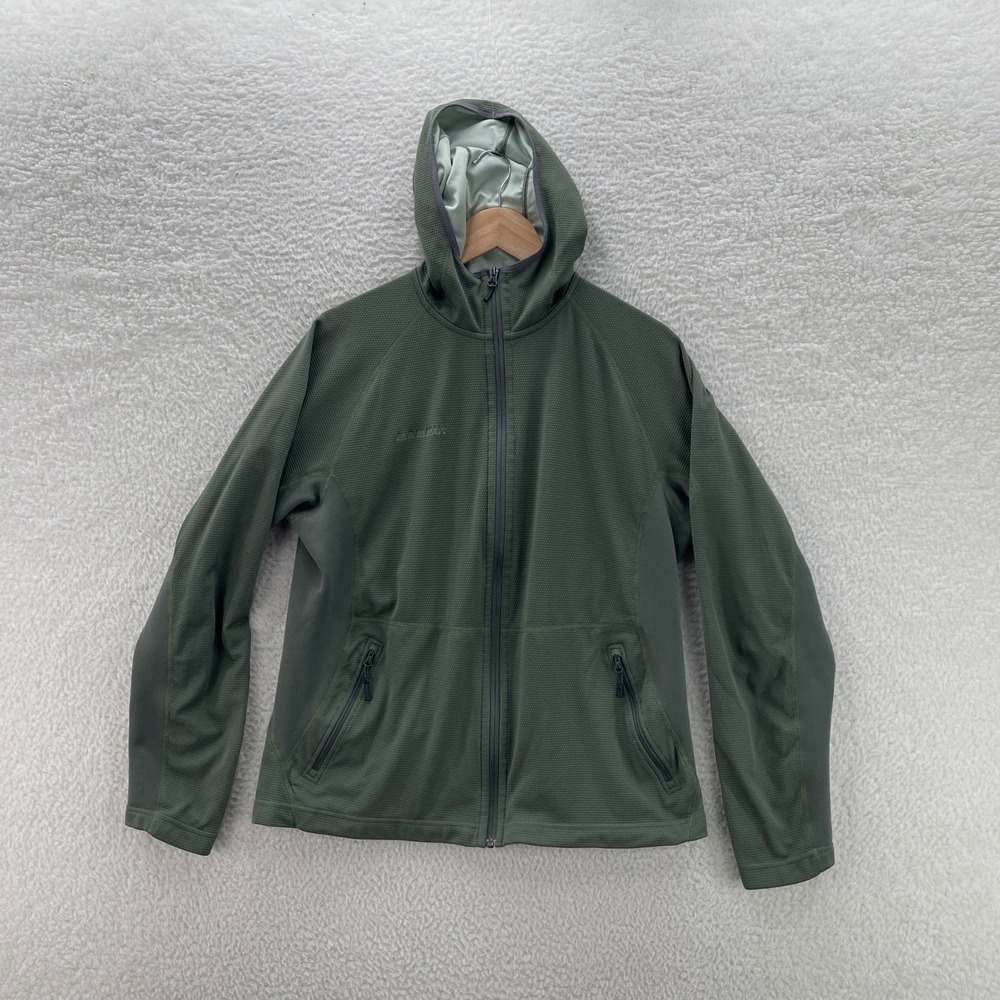 Mammut Hoodie Mens Large Green Outdoor Lightweight Waffle Gorpcore Hiking
